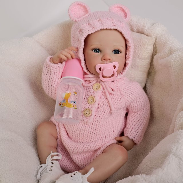 NPK Reborn-Baby Bettie Puppe, 19-Zoll, weicher Körper, Rosa / Pink - Bild 1