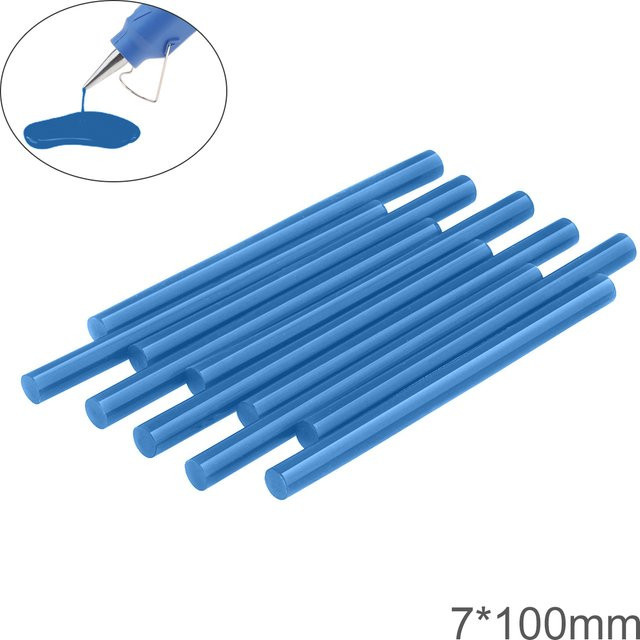 Heißklebesticks für Heißklebepistolen in Blau und Rot, Durchmesser: 7 mm, Länge: 100 mm - Bild 1