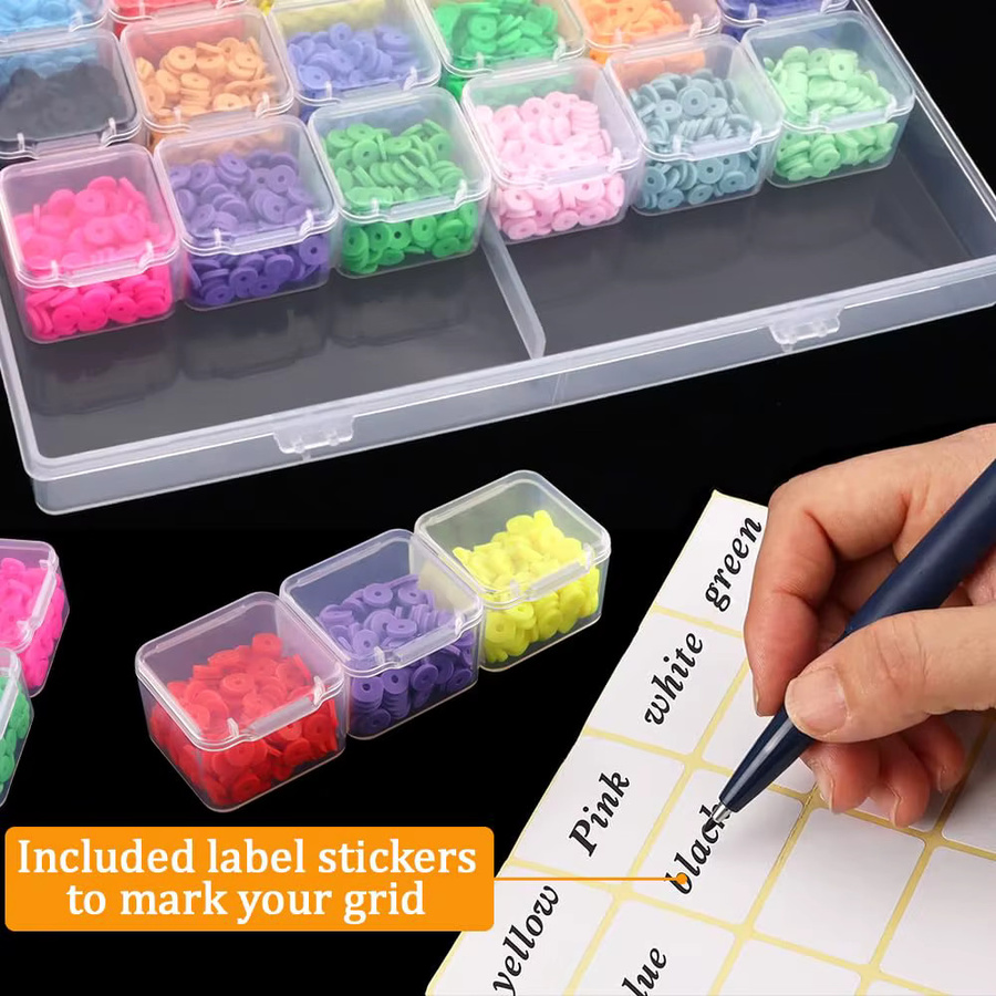 Diamant-Stickerei-Aufbewahrungsbox mit 28/56 Fächern aus Kunststoff für Diamantmalerei und Kreuzstich-Zubehör - Bild 3