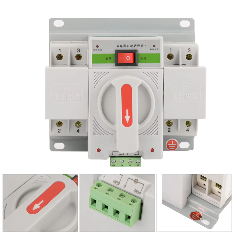 Automatischer Umschalter Mini Dual-Power Leistungsschalter 220V 63A 2P in Grau - Bild 2
