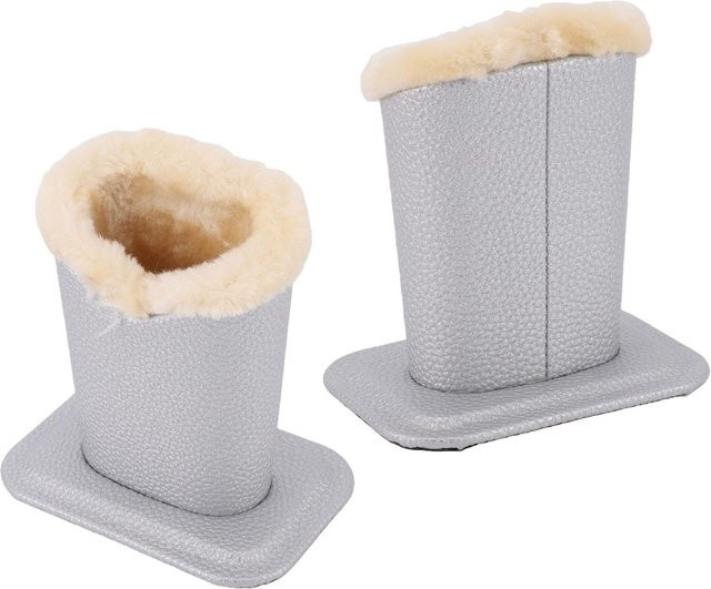 Brillenhalter PU, plüschgefüttert, Silber, Beige - Bild 1
