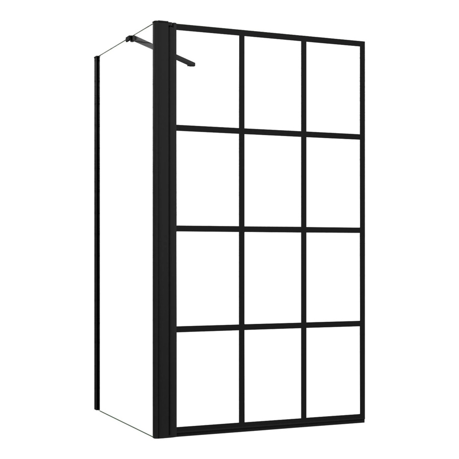AICA Badewannenfaltwand mit Seitenwand in Schwarz und Transparent, Glas, B: 80 cm, T: 80 cm, H: 140 cm - Bild 2