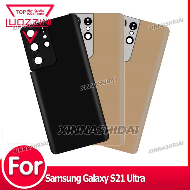 Samsung Galaxy S21 Ultra Ersatzgehäuse Rückseite aus Kunststoff in Schwarz - Bild 1