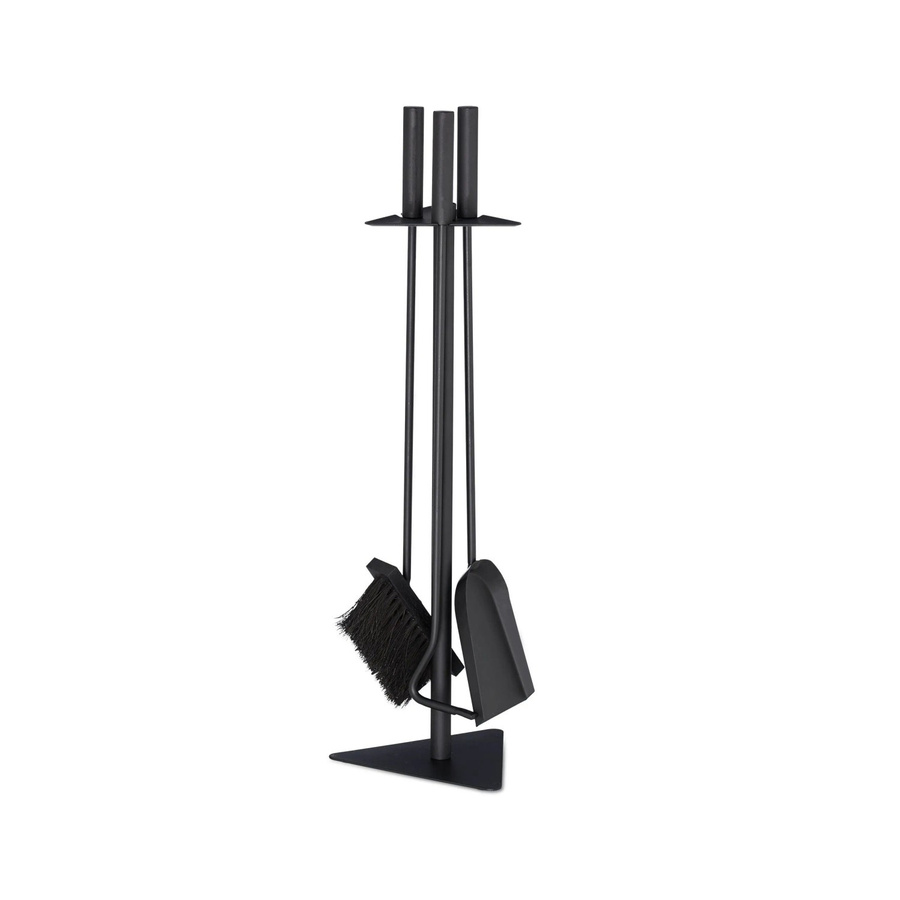 Relaxdays Kaminbesteck aus Stahl in Schwarz, 4-teilig, B/T/H: 60 x 18,5 x 16,5 cm - Bild 2