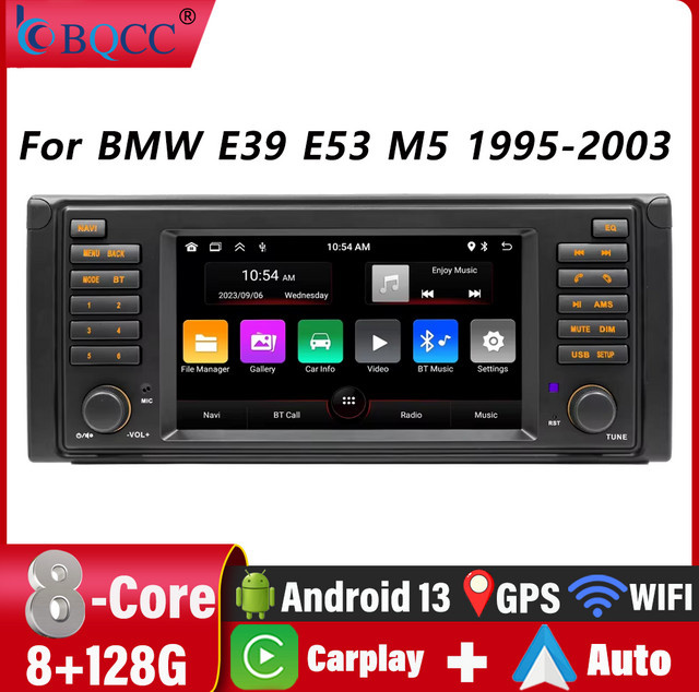 BQCC Auto Multimedia Player für BMW E53 mit GPS, WiFi, CarPlay, Bluetooth und Rückfahrkamera in Schwarz - Bild 1