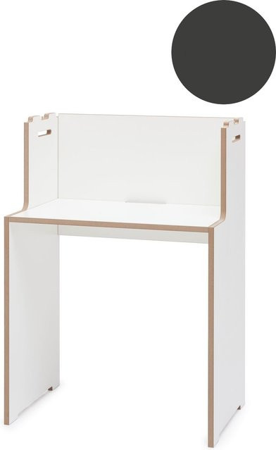 Tojo Schreibschreibtisch in Weiß mit Kabeldurchlass und minimalistischem Design - Bild 1