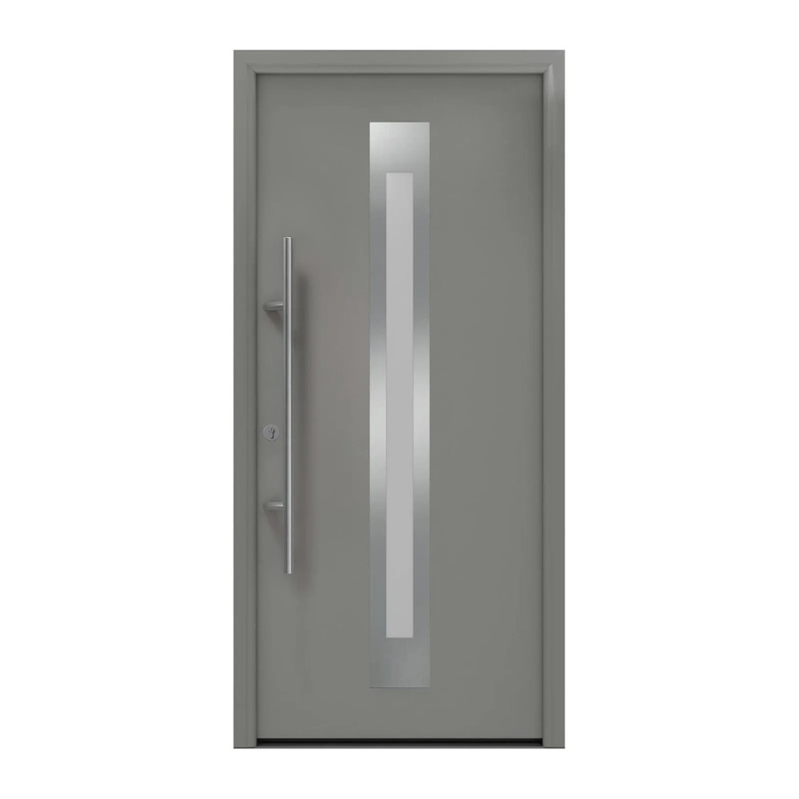 EcoStar Haustür Isopro Secur IPS 770S in Graualuminium mit Glaseinsatz, Breite: 110 cm, Höhe: 210 cm, DIN Links - Bild 2