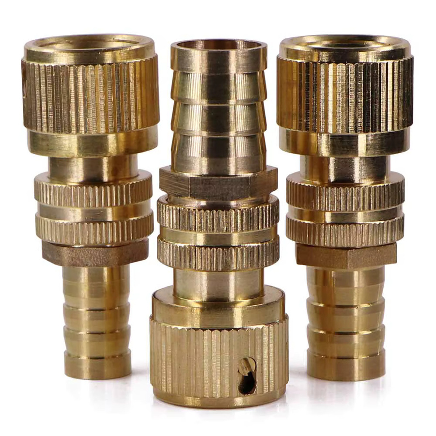 Messing-Schlauchtülle Adapter mit 16 mm Schnellkupplung für die Gartenbewässerung und Rohrverbindung in Gold und Silber - Bild 4