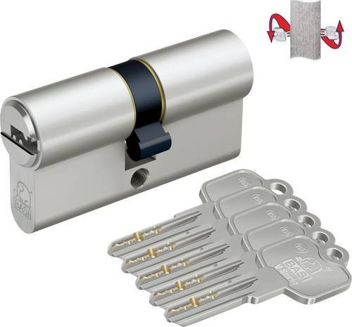 BASI Profil-Doppelzylinder V55 Gleichschließend mit Not- und Gefahrenfunktion aus Edelstahl in Silber, Maße: 40 x 60 mm - Bild 1