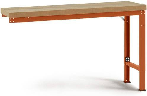 Manuflex WP7025.2001 Werkbank Anbaumodul in Orange (RAL 2001, höhenverstellbar, aus Stahl und Holz, B/T/H: 175 x 70 x 70 cm) - Bild 1