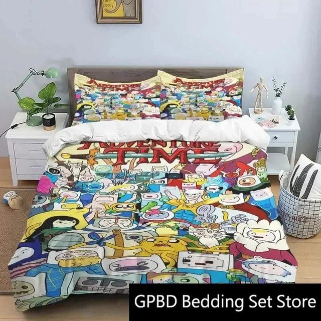 Adventure Time Bettwäsche Set mit Cartoon-Motiv von Lodestar, Mehrfarbig, B/H: 240 x 210 cm - Bild 1