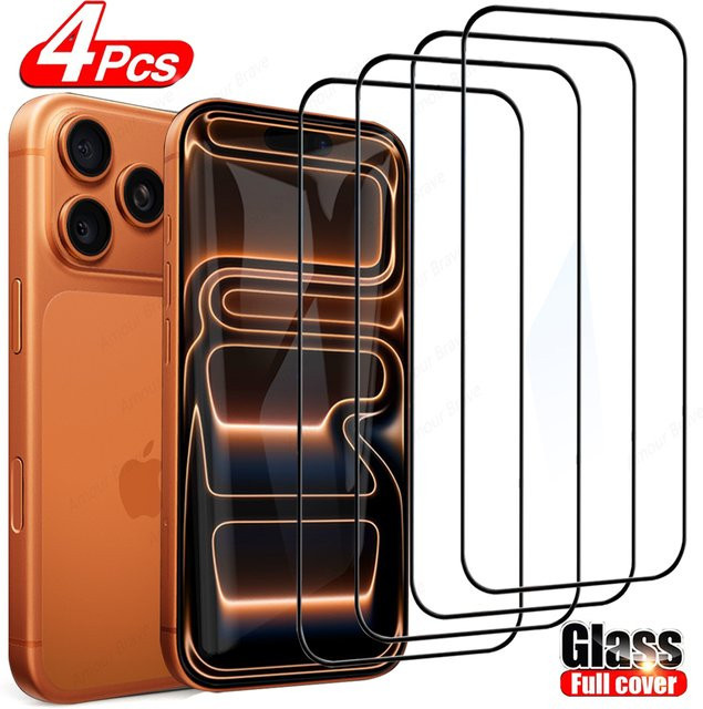 4er-Set Amour Brave Displayschutz aus gehärtetem Glas für iPhone 11 bis iPhone 17 Pro Max, transparent - Bild 1