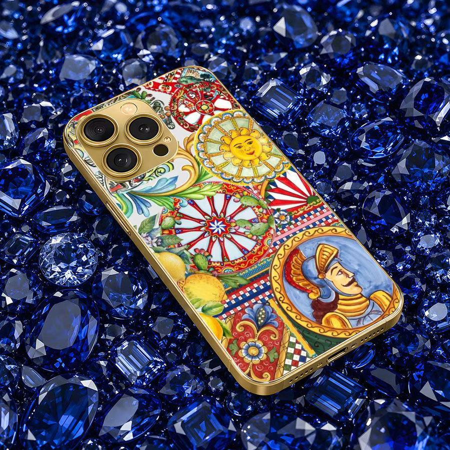 Goldfarbene Sizilianische Kopf-Vase Handyhülle für Apple iPhone 17 16 15 14 13 12 11 Pro Max - Bild 3