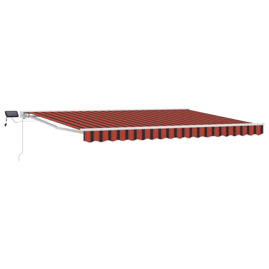 vidaXL Manueller Markisenrahmen mit LED-Beleuchtung in Orange und Schwarz, B: 450 cm, H: 300 cm - Bild 2
