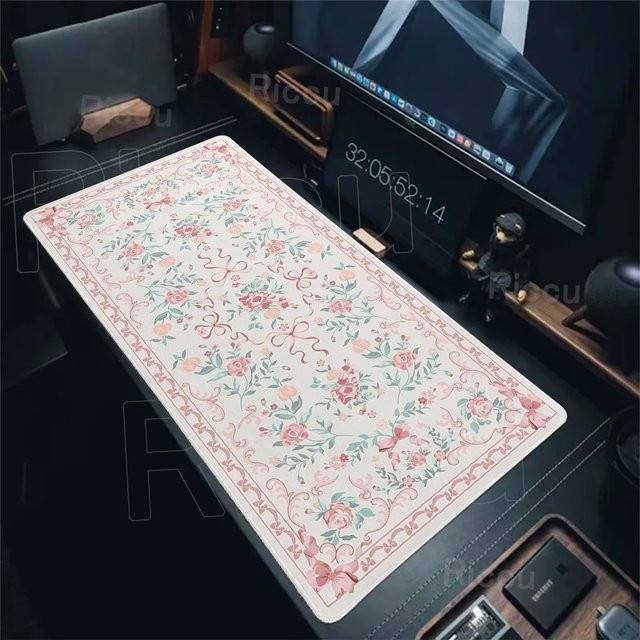 Riccu Große Persische Schreibtischunterlage mit Blumenmuster in Multicolour, Rutschfeste Gaming-Mausunterlage - Bild 1