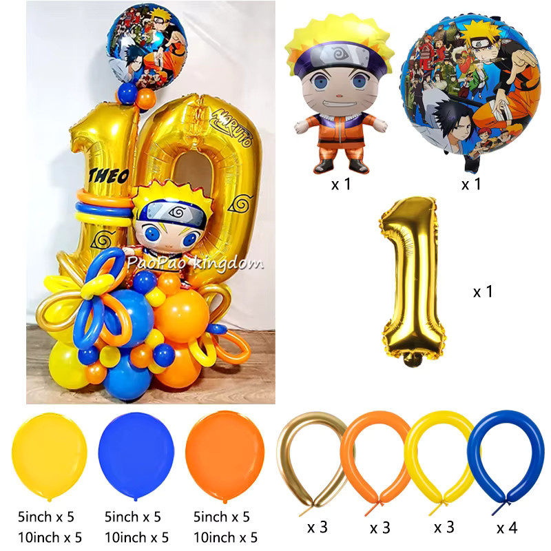 Bandai Hatake-Themen-Ballonbouquet mit Ninja-Charaktermuster in Multicolour für dein Event oder Geburtstag - Bild 2
