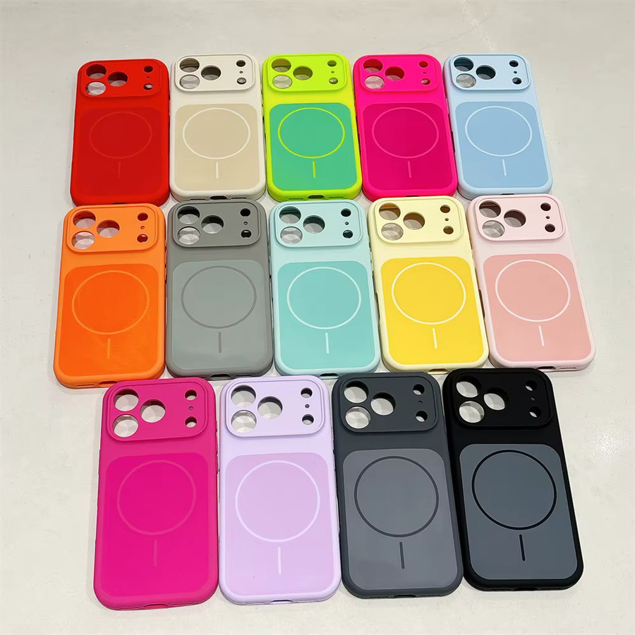 Stoßfeste Magnetische Silikon Hülle für Apple iPhone 17 16 15 14 13 Pro Max mit kabellosem Laden kompatibel mit MagSafe - Bild 2