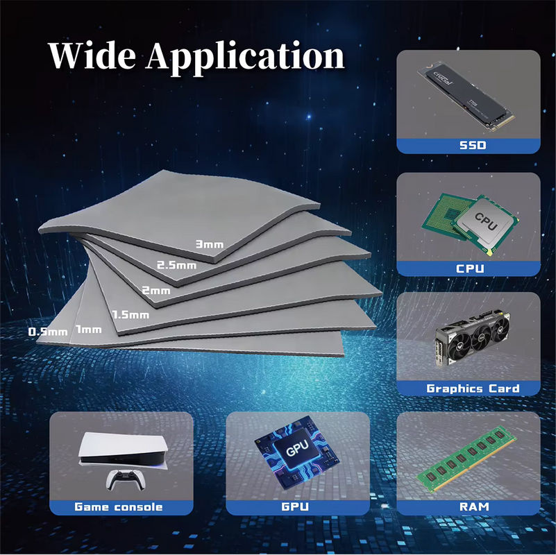 FEHONDA Thermal Pad zur Isolierung für Kühlkörper, Laptop, PCB und LED, Wärmeleitfähigkeit 21W/mk, Maße: 100 x 100 mm, Stärken von 0,5 mm bis 4,0 mm verfügbar - Bild 3