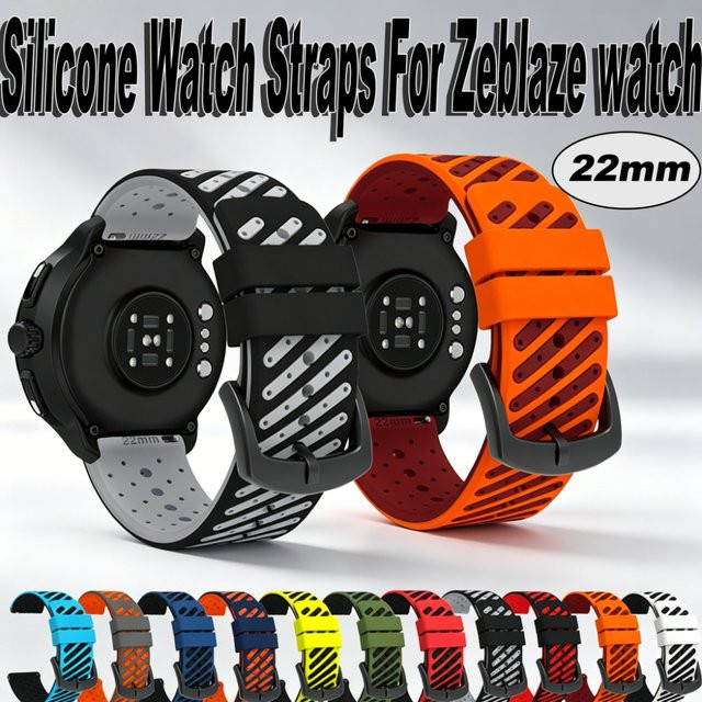 QCTOG Uhrenarmband Silikon, 22 mm, Schwarz - Bild 1
