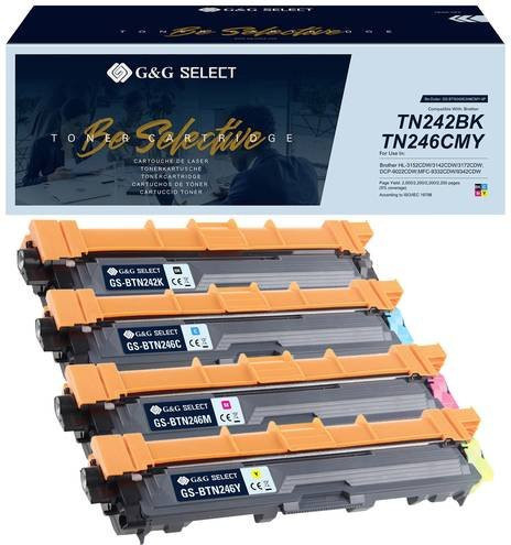 G&G Toner-Kombi-Pack kompatibel mit Brother TN-242BK und TN-246CMY, Farben: Schwarz, Cyan, Magenta, Gelb - Bild 1