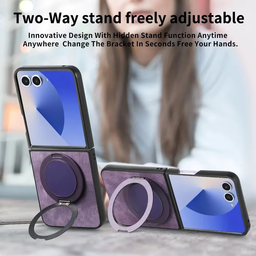 Magnetische Handyhülle mit 360 Grad rotierbarem unsichtbarem Ständer für Samsung Galaxy Z Flip 7 6 5 4 3 5G in Blau - Bild 2