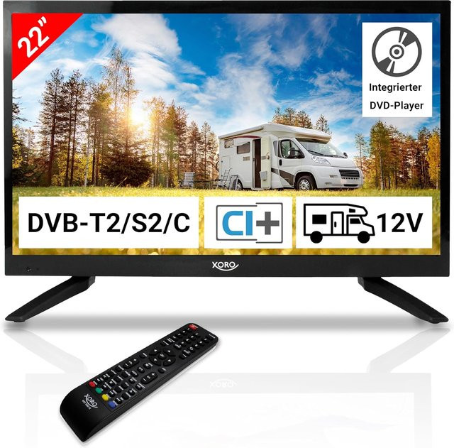 Xoro HTC 2249 LCD Fernseher 21.5 Zoll mit HDTV Triple Tuner, integriertem Slot-In DVD Player, USB 2.0 Mediaplayer und CI+ Schacht, schwarz - Bild 1