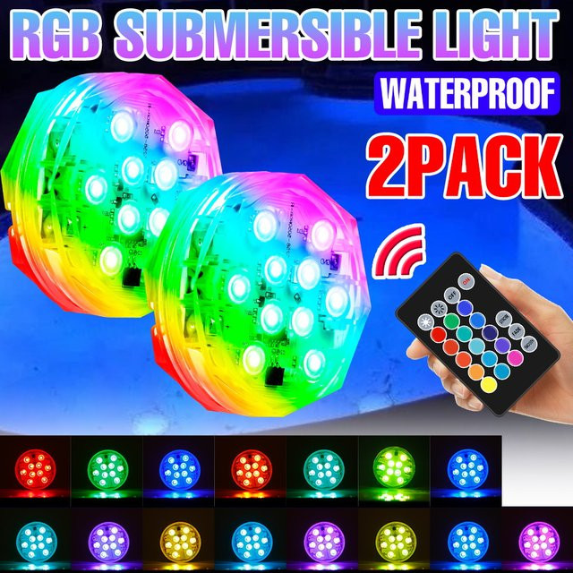 CanLing 2er-Pack RGB Unterwasser-LED-Licht mit Farbwechsel für Aquarium, Schwimmbad und Brunnen in Multicolour - Bild 1