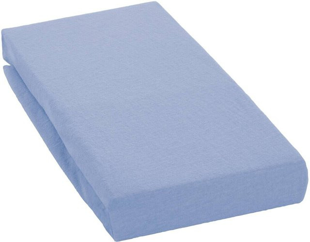 Oh Cosy Spannbetttuch Jersey aus Baumwolle in Blau, B/T: 150 x 200 cm - Bild 1