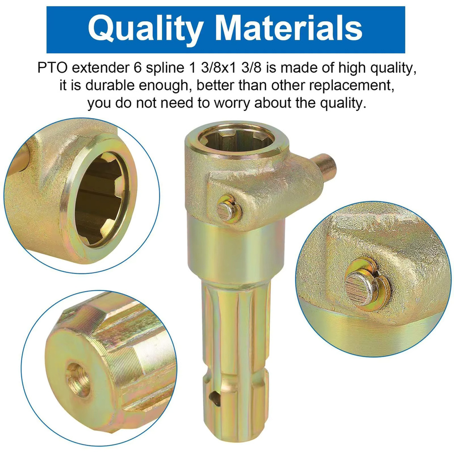 KKMOON PTO-Adapter Weiblich 1 3/8 Zoll mit 6 Spline-Stecker für Traktoren bis 70 PS in Gold - Bild 5
