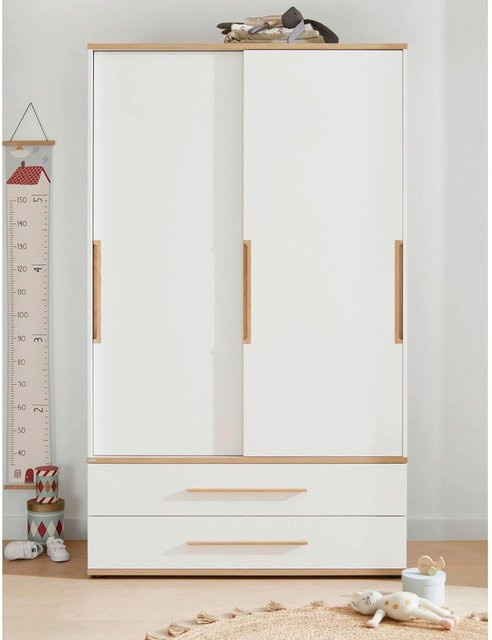 Paidi Kleiderschrank Yolanda 2-türig mit Schiebetüren in Eiche matt, B/T/H: 123,5 x 62,0 x 206,8 cm - Bild 1