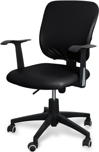 S-EMIGA Wasserdichter Bürostuhlbezug aus weichem PU-Leder in Schwarz, Universal Schonbezug für Schreibtischstühle und Computerstühle - Bild 1