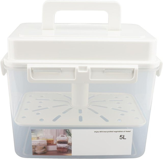 mfySpace Fermentations-Lagerbehälter aus Kunststoff mit 5 l Volumen, auslaufsicher und transparent mit versiegeltem Deckel und Griff - Bild 1