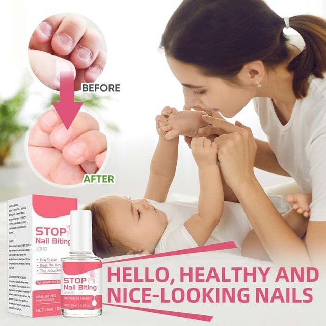 Bittere Nagelpflege-Flüssigkeit gegen Nagelbeißen, 15 ml, Kinder & Erwachsene - Bild 1