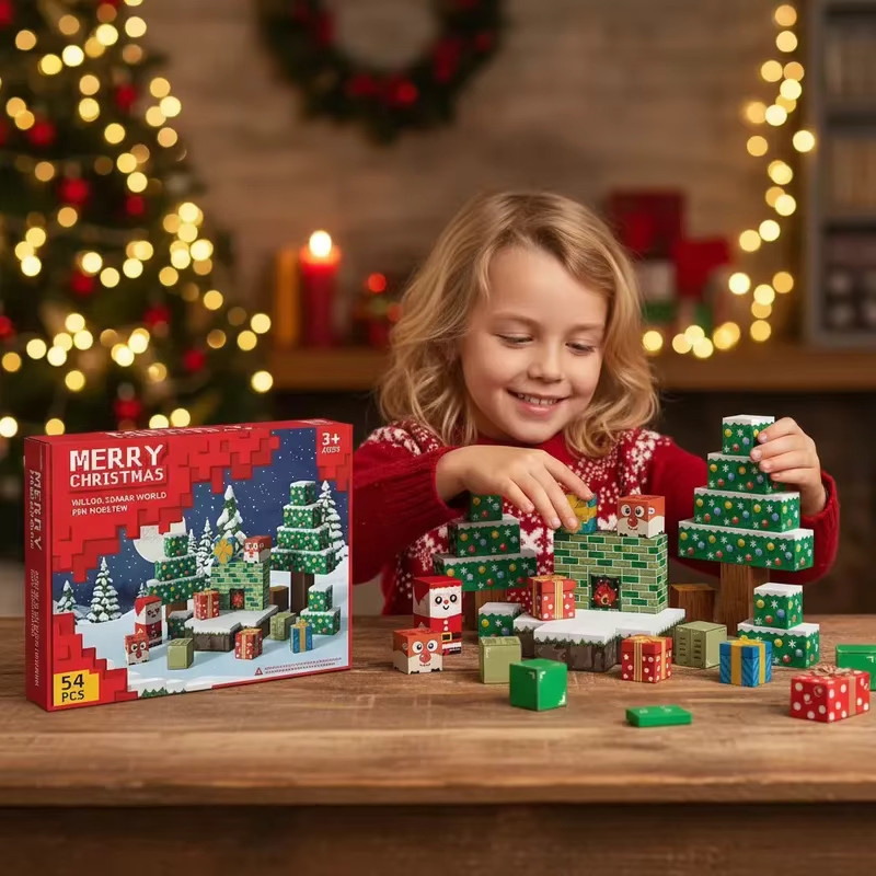 HUATEC Magnetische Blöcke, Weihnachten, 54-teiliges Set, ab 3 Jahre - Bild 5