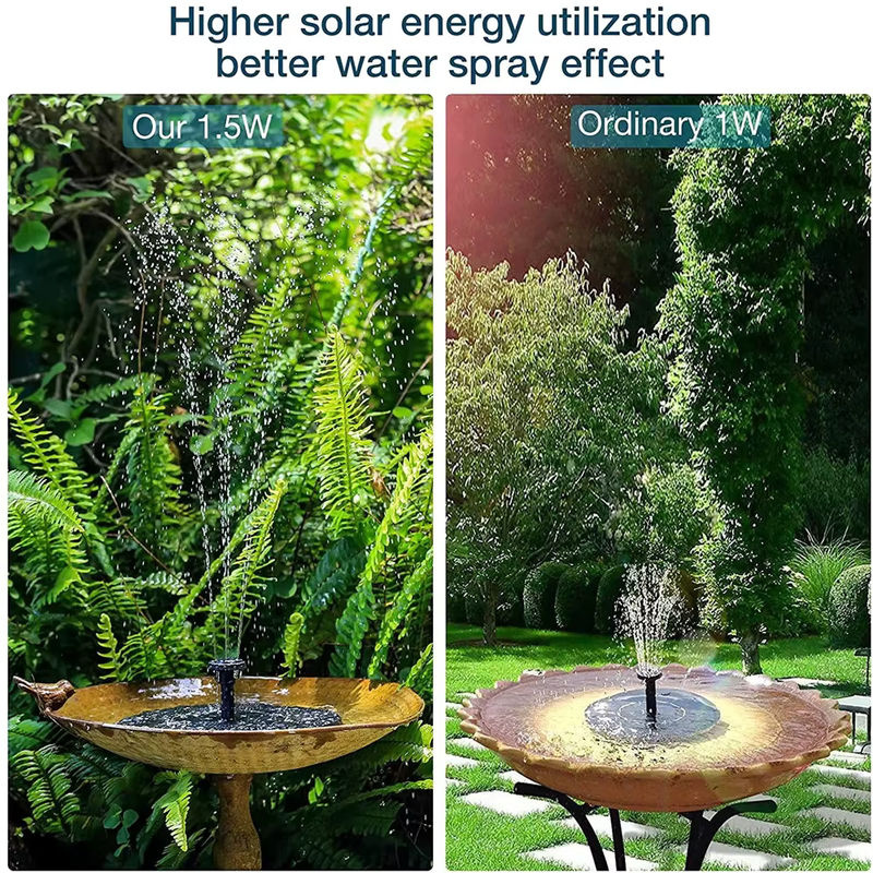 Solarbrunnenpumpe mit schwimmendem Solarpanel für Garten, Teich und Vogelbad, Durchmesser: 13 cm - Bild 2