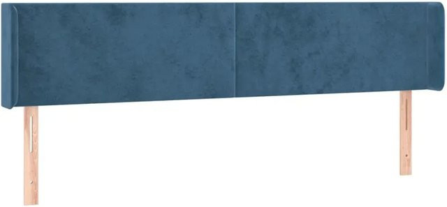 vidaXL LED Kopfteil aus Samt in Dunkelblau mit USB-Ladeport und integrierter Beleuchtung, B/T/H: 183 x 16 x 78/88 cm - Bild 1
