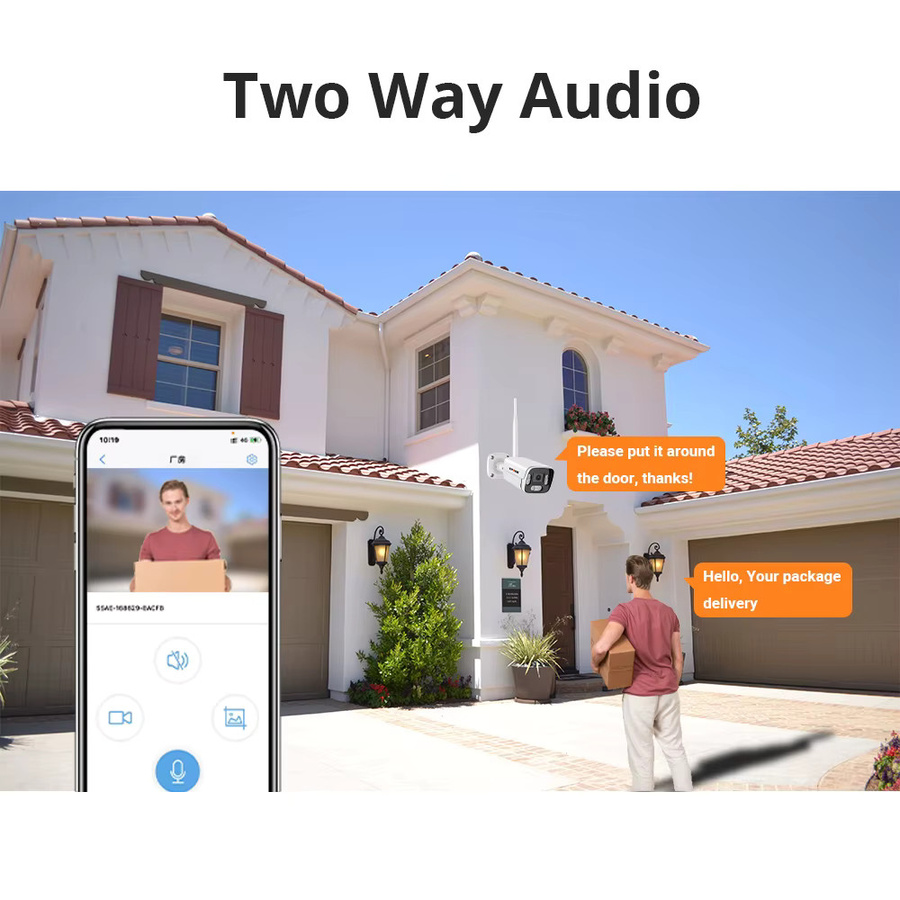 TPTEK 4K 8MP Outdoor Überwachungskamera mit 4G SIM-Karte und Wi-Fi, IP Bullet CCTV Sicherheitsschutz in Weiß - Bild 3