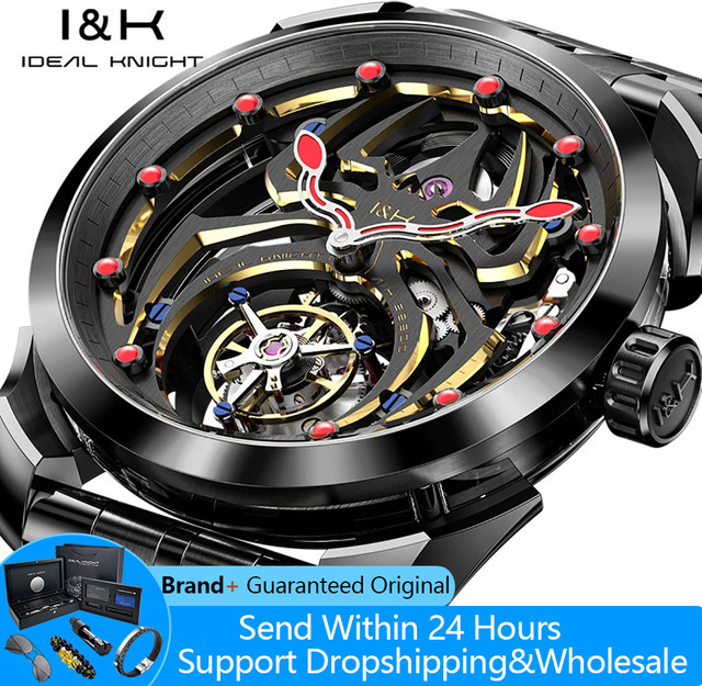 IDEAL KNIGHT Armbanduhr, Tourbillon, Handaufzug, Edelstahl, Silber, Herren - Bild 1