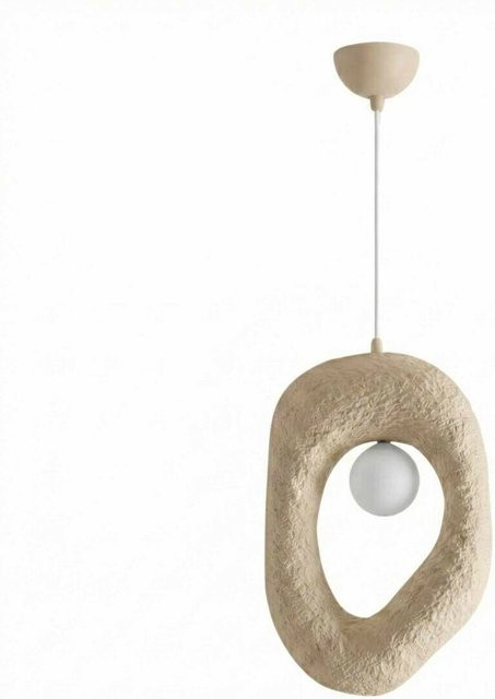 Opviq Pendelleuchte beige aus Metall und Fiberglas, E27, B/T/H: 12 x 30 x 110 cm - Bild 1