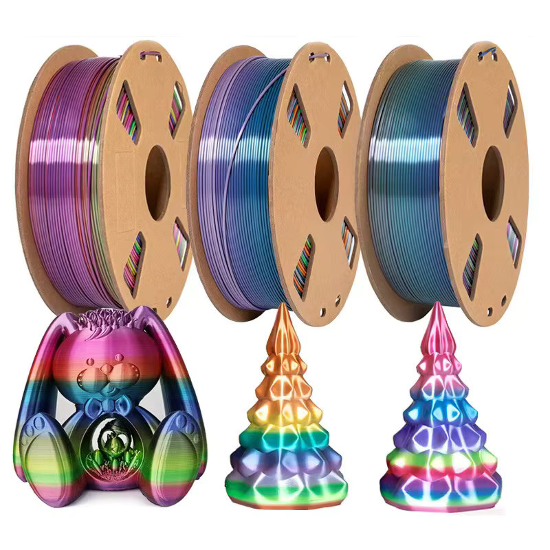MANLANG Seiden-Regenbogen PLA Filament 1,75mm Mehrfarbiges FDM 3D-Drucker-Filament 1kg Spule - Bild 2
