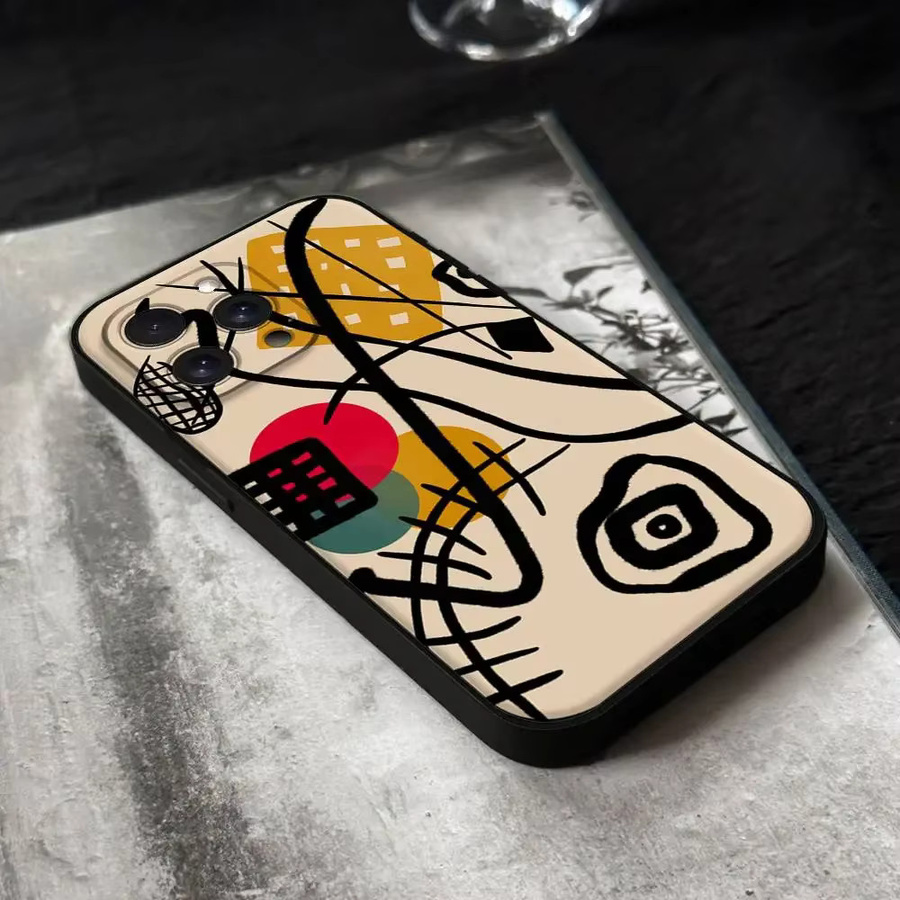 Wassily Kandinsky Abstrakte Handyhülle für Apple iPhone in Schwarz aus weichem Silikon - Bild 6