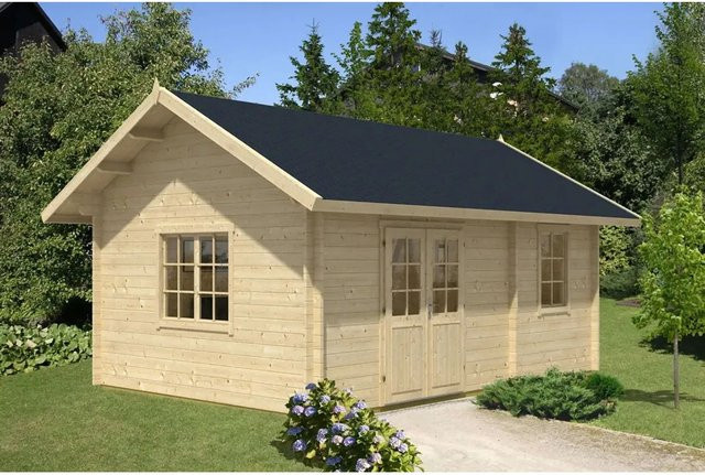 Alpholz Gartenhaus Arizona Satteldach Unbehandelt B: 446 cm, T: 490 cm - Bild 1