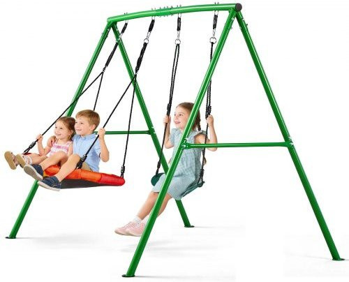 VEVOR Schaukelset für den Garten mit 80 cm Schaukelstuhl und Metallgestell - Bild 1