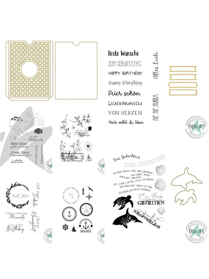 Metall-Stanzformen Welpen und Delfine für DIY Scrapbooking und Bastelarbeiten - Bild 2
