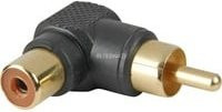 Goobay Cinch-Winkeladapter RCA in Schwarz und Gold - Bild 1