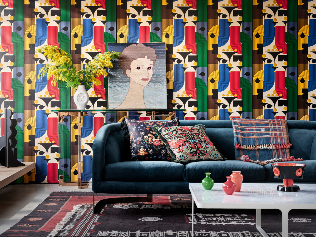 Mindthegap Tapete Bebop WP20870 in Multicolour mit geometrischem Art Deco Design aus Vlies - Bild 3