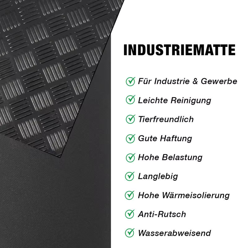 Rutschfeste Gummimatte Karo von FLOORDIREKT in Schwarz, 3 mm Stärke - Bild 4