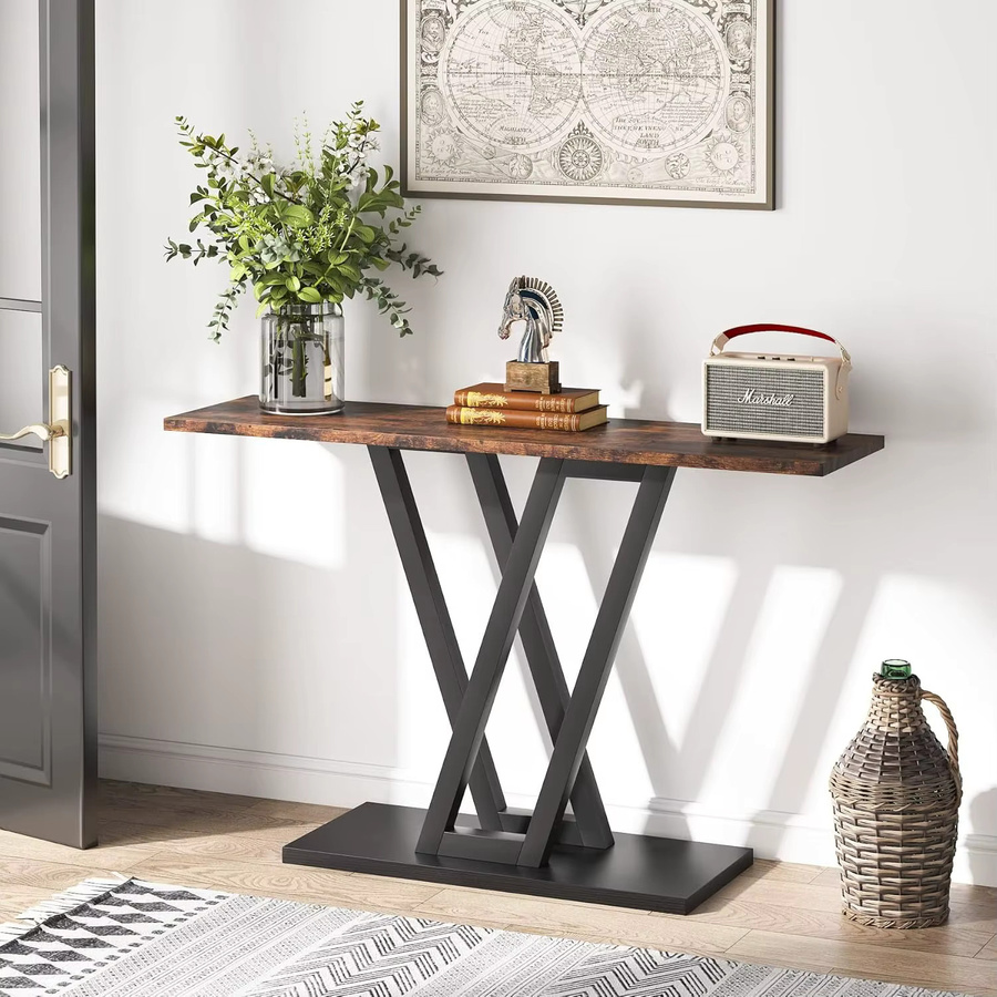 LITTLE TREE Konsolentisch im industriellen Design, schmaler Flurtisch und Sofatisch in Rustic Brown - Bild 4