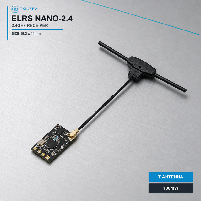 TKIC ELRS Nano 2,4GHz Empfänger ExpressLRS Nano RX mit IPEX 1 T-Typ Antenne in Schwarz für RC FPV Freestyle Quadcopter und Drohnen - Bild 1