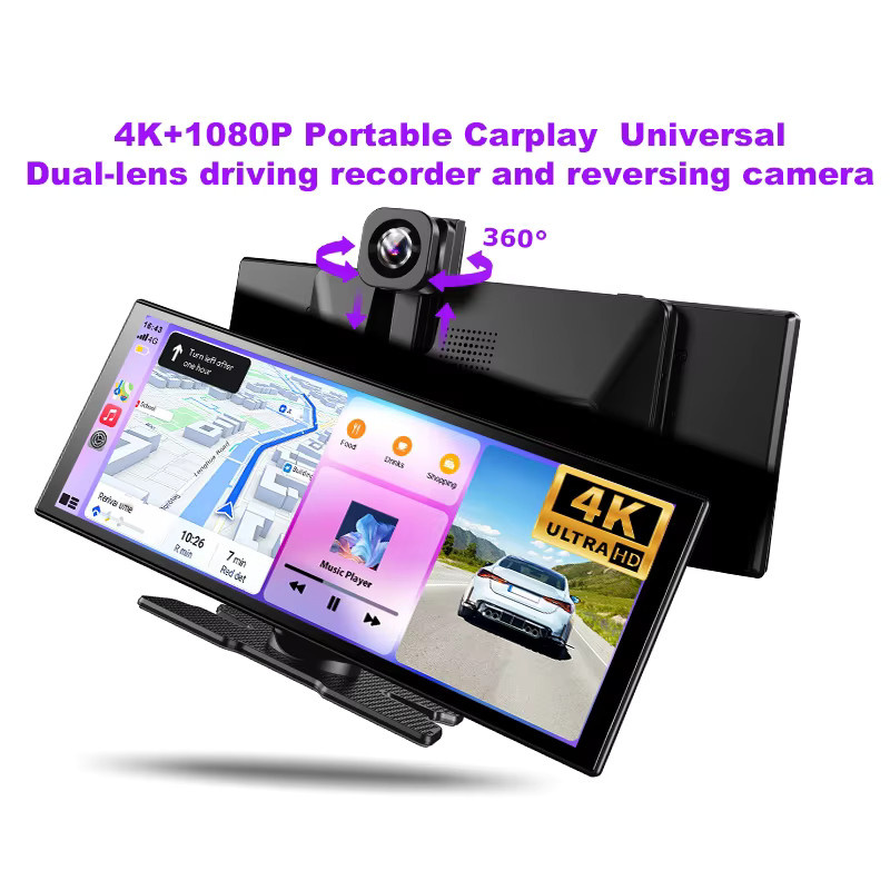 ESSGOO Carplay Android Auto Multimedia-Player mit 11,3 Zoll Display, 4K Dual-Objektiv Fahrtrekorder und Rückfahrkamera, Schwarz, WiFi und Bluetooth - Bild 8